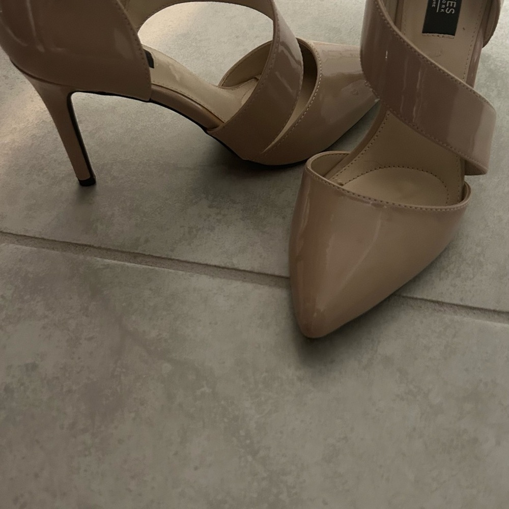 Elegant Nude Patent Leather Heels